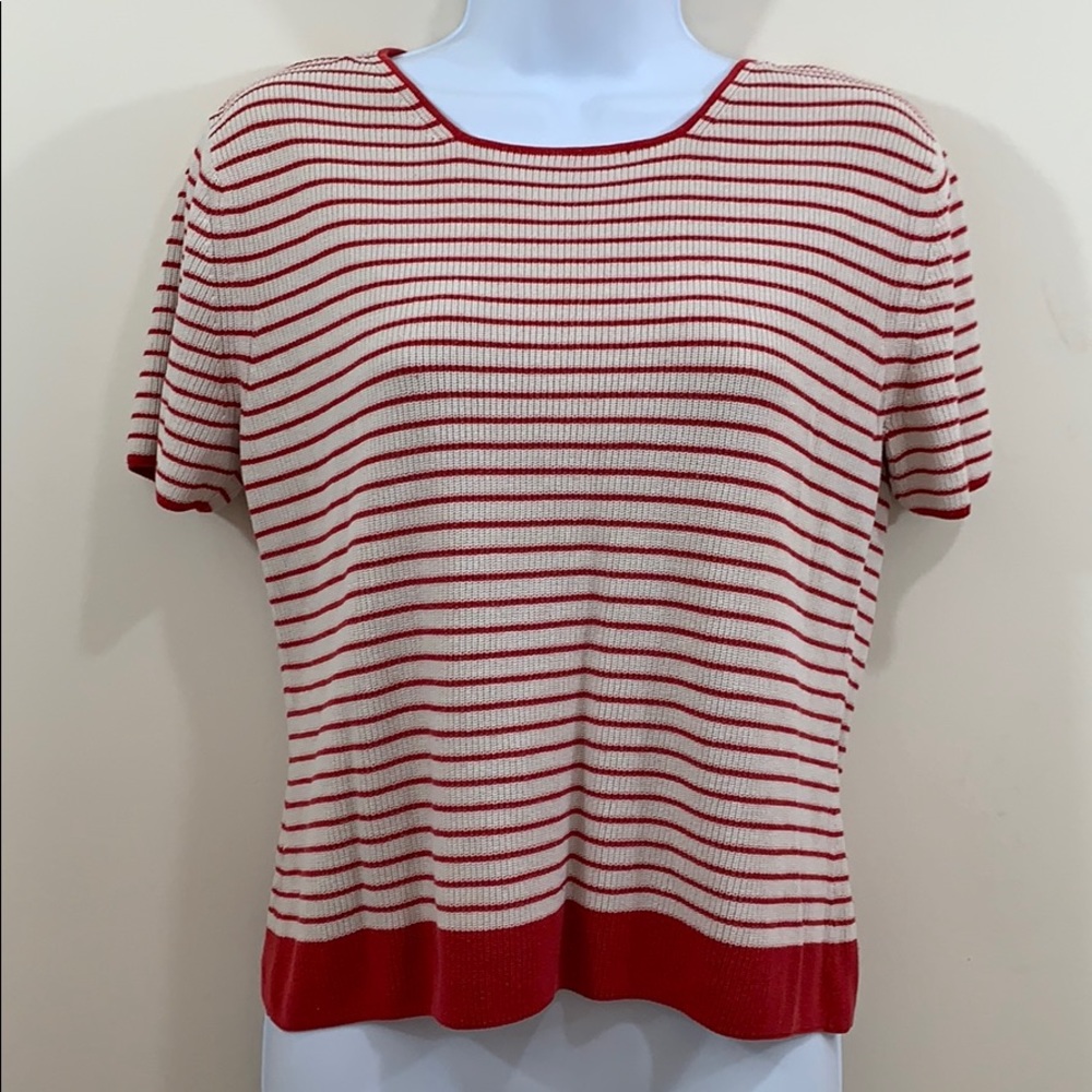 Bowdon Short Sleeve Striped Sweater  Size M